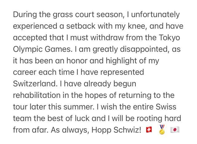 KAIYUN-因膝伤退出东京奥运会 费德勒“金满贯”彻底梦碎？